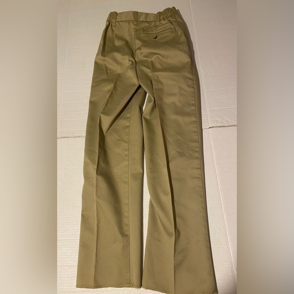 Boys 10S khaki pleated school uniform ready to hem pants - Picture 3 of 11